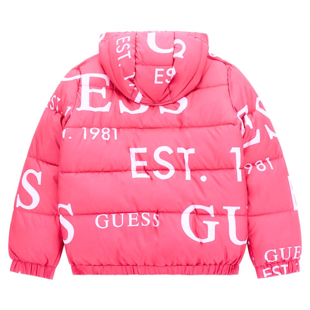 Pink Oversized Logo Puffer Jacket