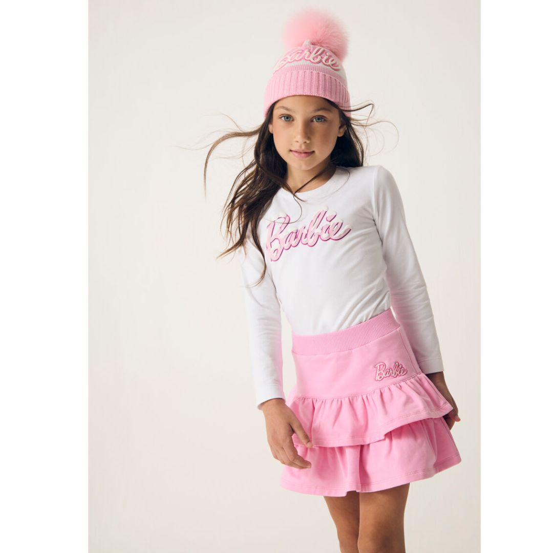 Pink Barbie Skirt LS Top Set