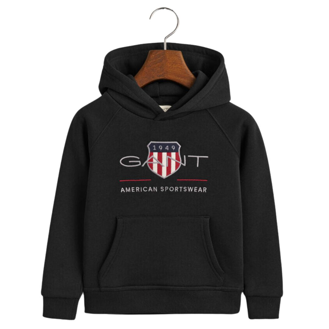 Gant shield hoodie black best sale