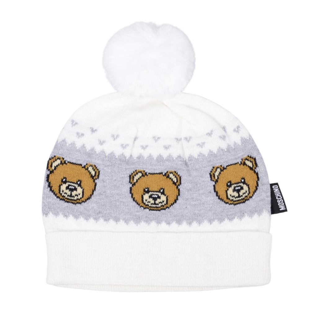 Moschino Kids logo-embroidered knitted hat