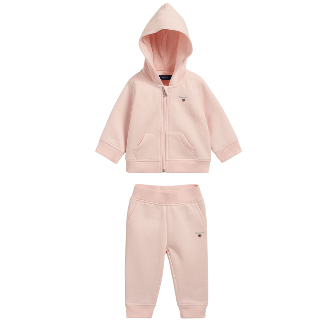 Light pink hotsell adidas tracksuit