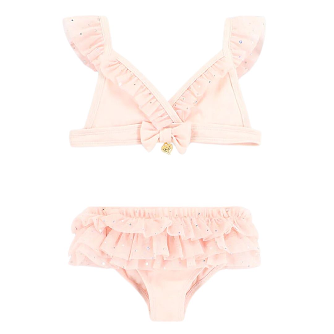 Pink Sparkle Algarve Frill Bikini