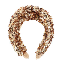 Load image into Gallery viewer, Gold Sequin &#39;Lourdes&#39; Headband