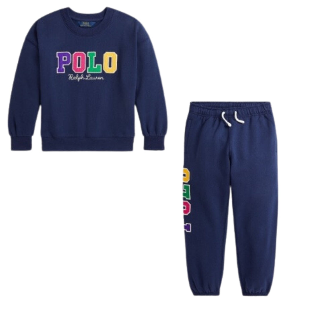 Ralph Lauren Girls Navy Polo Tracksuit Village Kids