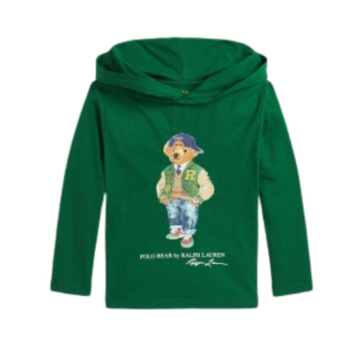 Green Bear Hooded Top