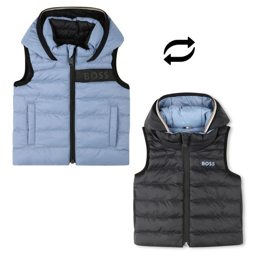 Blue Reversible Hooded Gilet