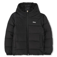 Load image into Gallery viewer, Black Logo Puffer Coat