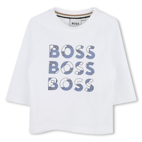 White & Blue Triple Logo T-Shirt (Copy)