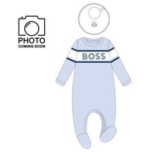 Load image into Gallery viewer, Pale Blue Babygrow &amp; Bib Set