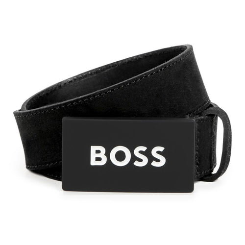 Black Leather BOSS Belt