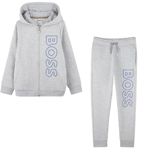 Grey Vertical Logo Tracksuit