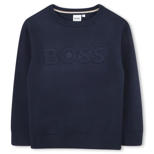 Navy Knitted Logo Jumper