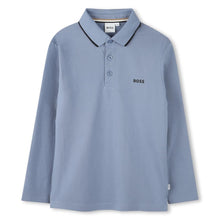 Load image into Gallery viewer, Slate Blue LS Polo Top