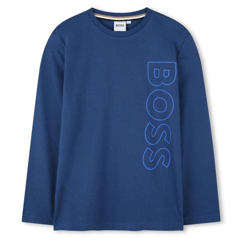 Blue Vertical Logo LS T-Shirt