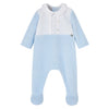 Pale Blue Velour Babygrow