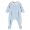 Blue Velour Babygrow