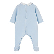 Load image into Gallery viewer, Blue Velour Babygrow