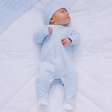 Load image into Gallery viewer, Blue Embroidered Teddy Babygrow &amp; Hat