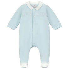 Load image into Gallery viewer, Blue Embroidered Teddy Babygrow &amp; Hat