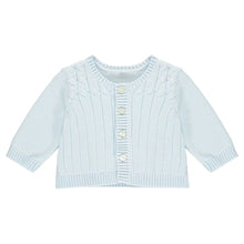 Load image into Gallery viewer, White &amp; Blue Babygrow &amp; Cardigan Set