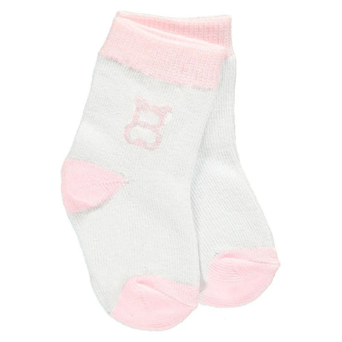 Twin Pack Pink & White Baby Socks