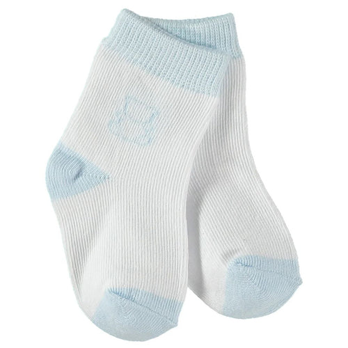 Twin Pack Blue & White Baby Socks