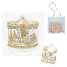 Load image into Gallery viewer, Pink Carousel Swaddle &amp; Bib Gift Set