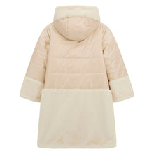 Load image into Gallery viewer, Girls Cream Reversible Faux Fur Coat