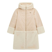 Load image into Gallery viewer, Girls Cream Reversible Faux Fur Coat