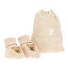 Beige Embroidered Teddy Baby Shoes