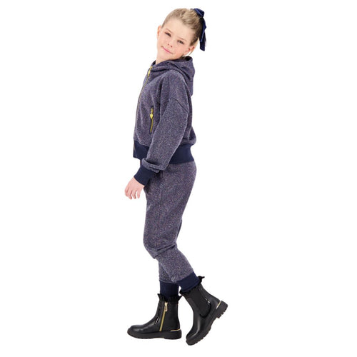 Navy & Silver Glitter 'Samira' Tracksuit