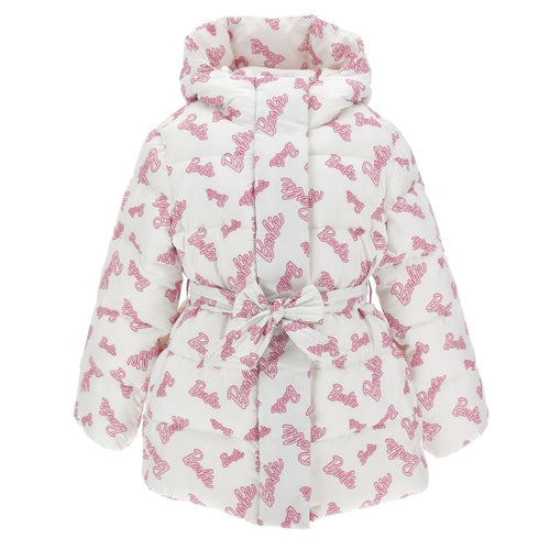 White Hooded Puffer 'Barbie' Coat