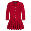 Red Cable Knit Cardigan & Skirt Set