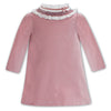 Pink Velvet Detachable Smocked Collar Dress