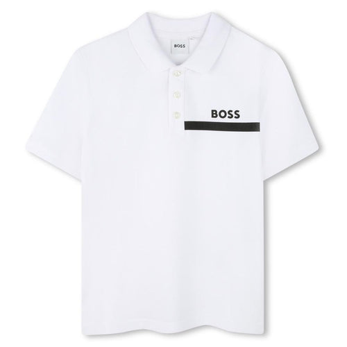 White Short Sleeve Polo Top