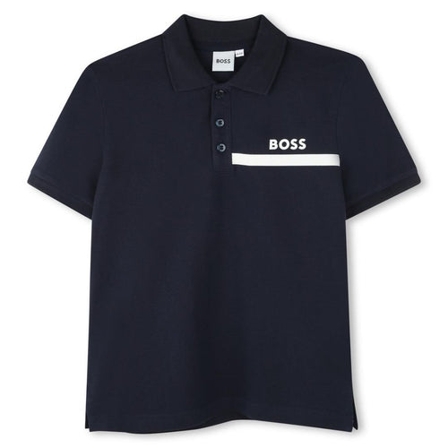 Navy Short Sleeve Polo Top