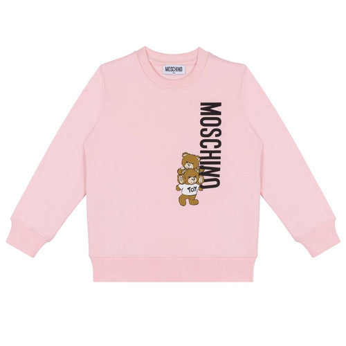 Pink Vertical Logo Bear Sweat Top