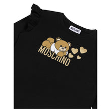 Load image into Gallery viewer, Black Teddy &amp; Metallic Gold Hearts LS Top