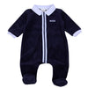 Navy Velvet Babygrow