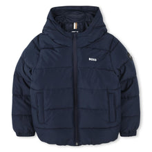 Load image into Gallery viewer, Navy Logo Puffer Coat