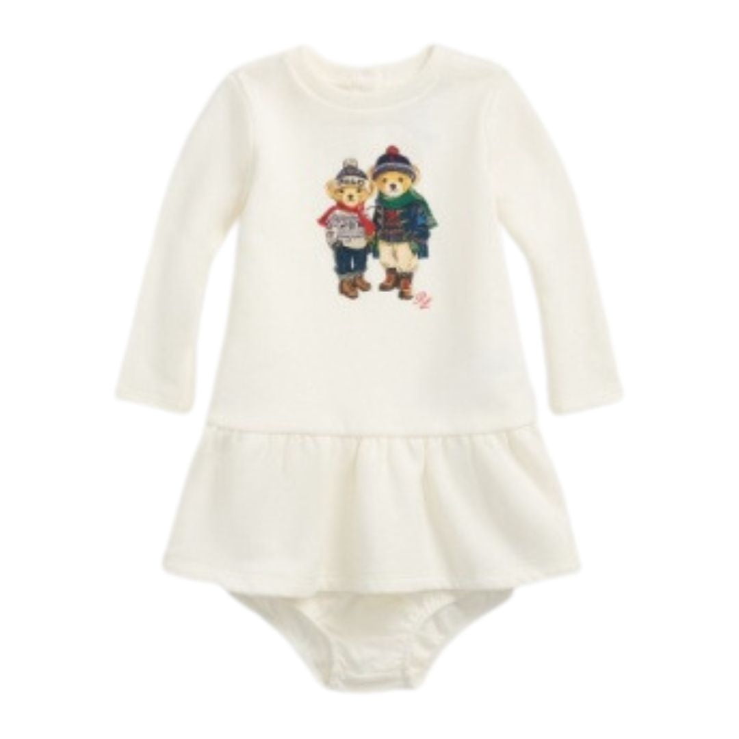 Ralph Lauren Baby Girl s Ivory Bear Dress Knickers Village Kids