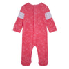 Fuschia Pink Velour Embossed Teddy Babygrow