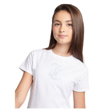 Load image into Gallery viewer, White &quot;JC&quot; Diamante Logo T-shirt