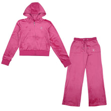 Load image into Gallery viewer, Dark Pink Wide Leg Diamante &quot;JC&quot; Tracksuit