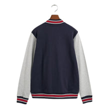 Load image into Gallery viewer, Navy Varsity Sweat Jacket