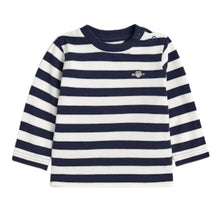 Load image into Gallery viewer, Babies Navy &amp; White LS Pique Top