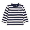 Babies Navy & White LS Pique Top