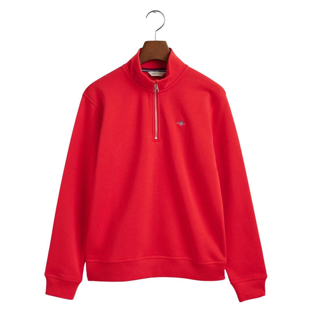 Half zip red sweater sale