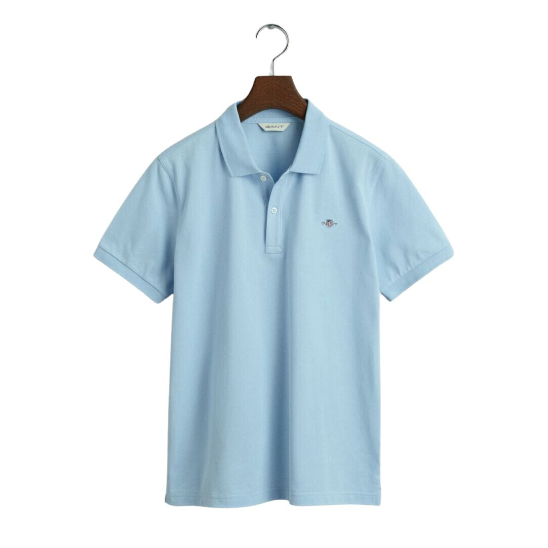 Pale blue polo shirt online