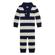 Load image into Gallery viewer, Navy &amp; Beige Knitted Coverall